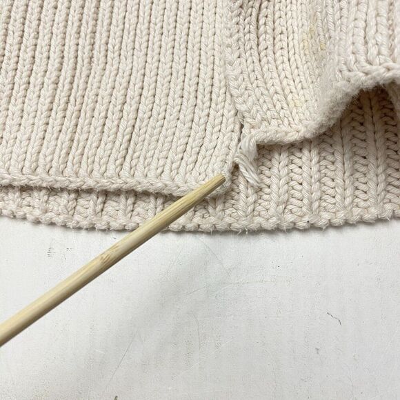 Open Front Cream Chunky Cable Knit Fisherman Sweater Peck & Peck Women's Med - Picture 3 of 9